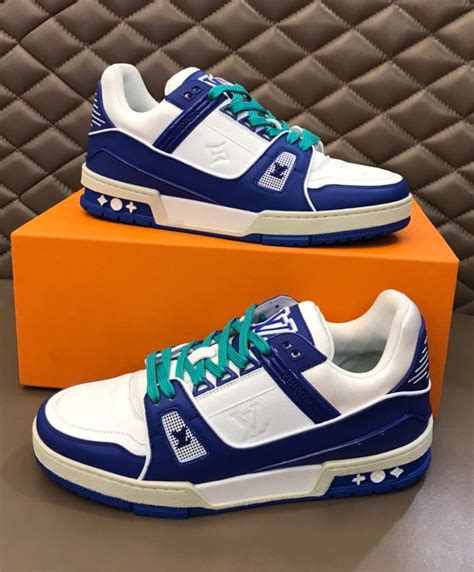 louis vuitton mens blue sneakers|louis vuitton trainer maxi.